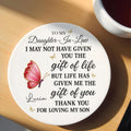 Personalized Butterfly Ceramic Coaster Custom Gift for Daughter-in-Law Ceramic Coaster GradoCreations