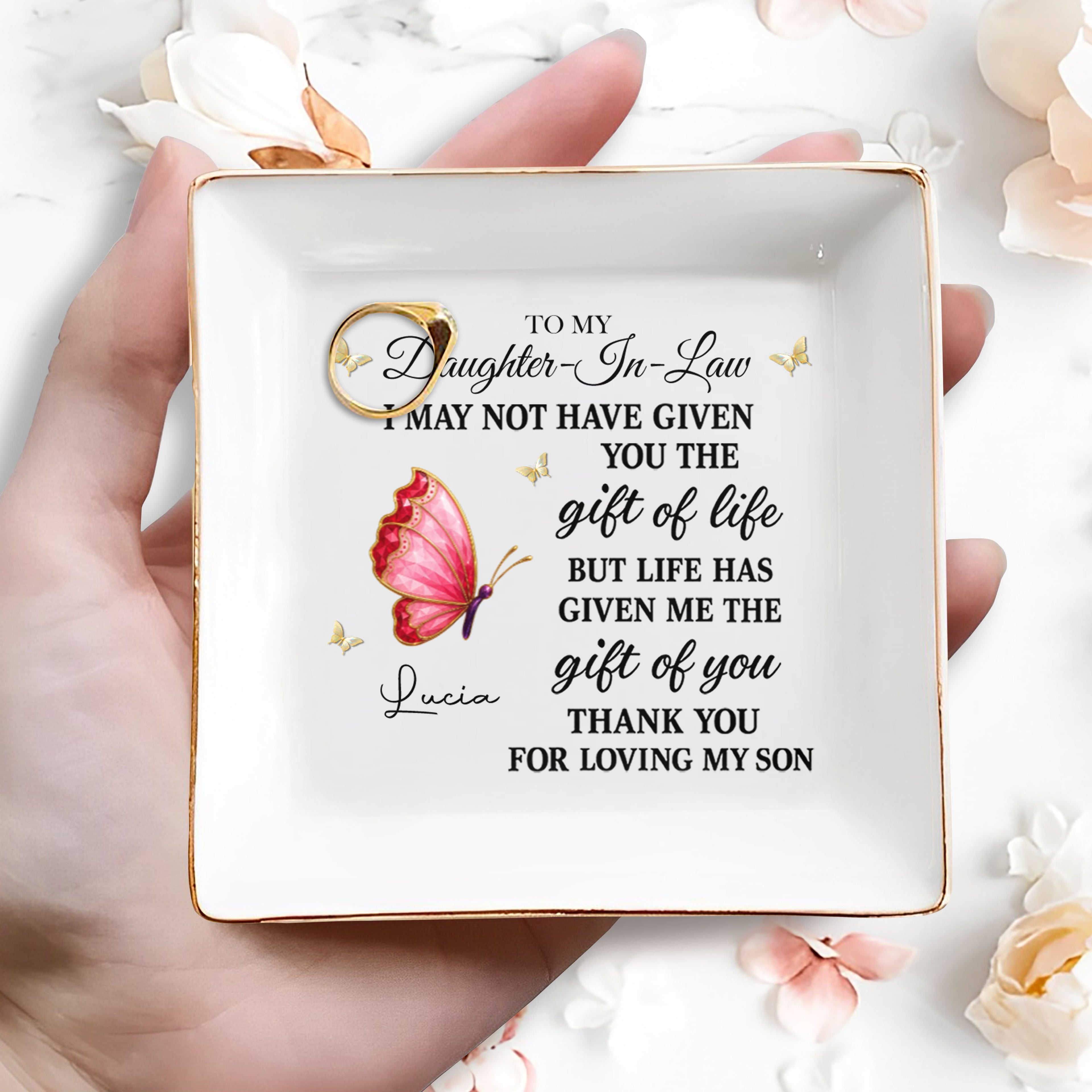 Personalized Jewelry Dish Custom Gift for Daughter-in-Law Jewelry Dish GradoCreations