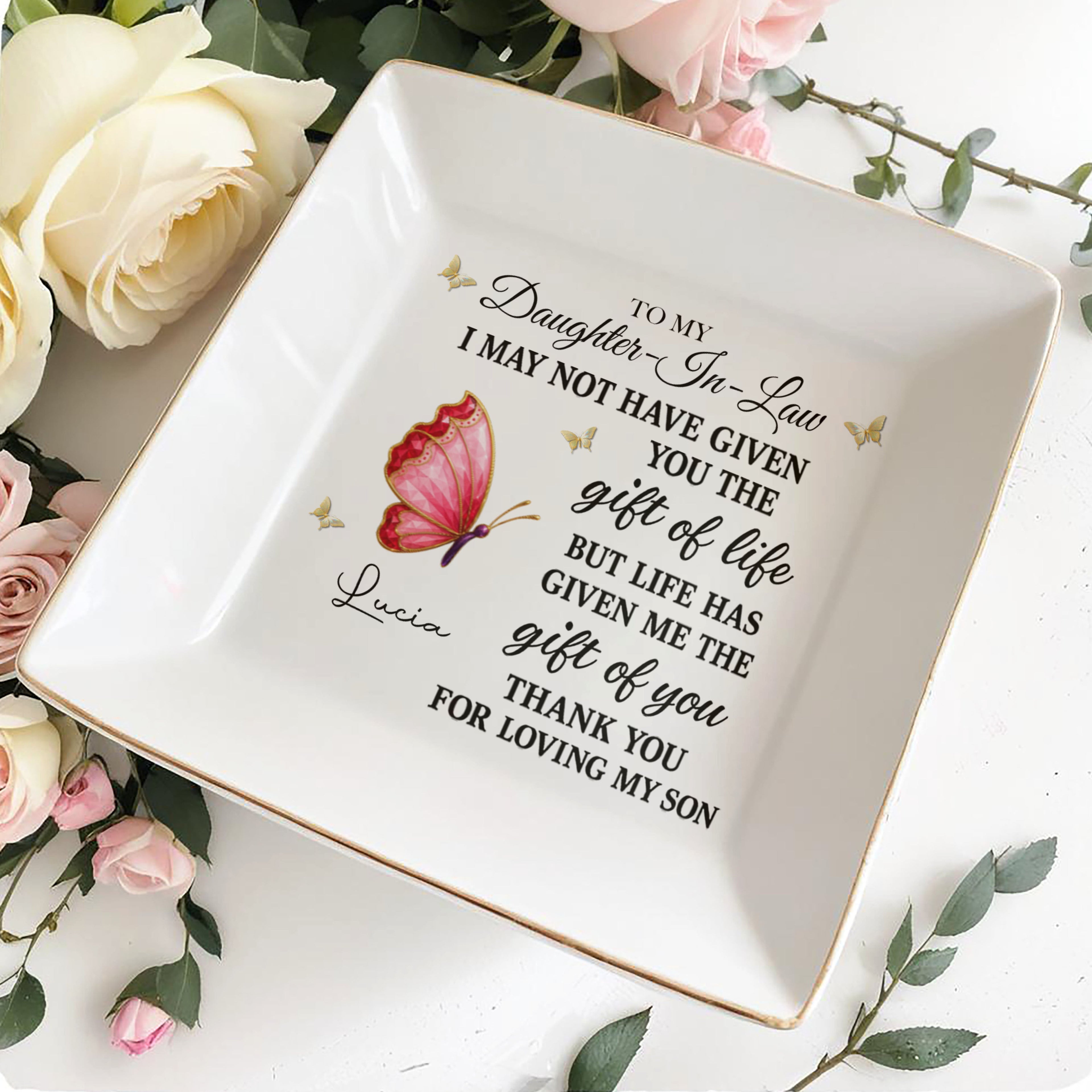 Personalized Jewelry Dish Custom Gift for Daughter-in-Law Jewelry Dish GradoCreations