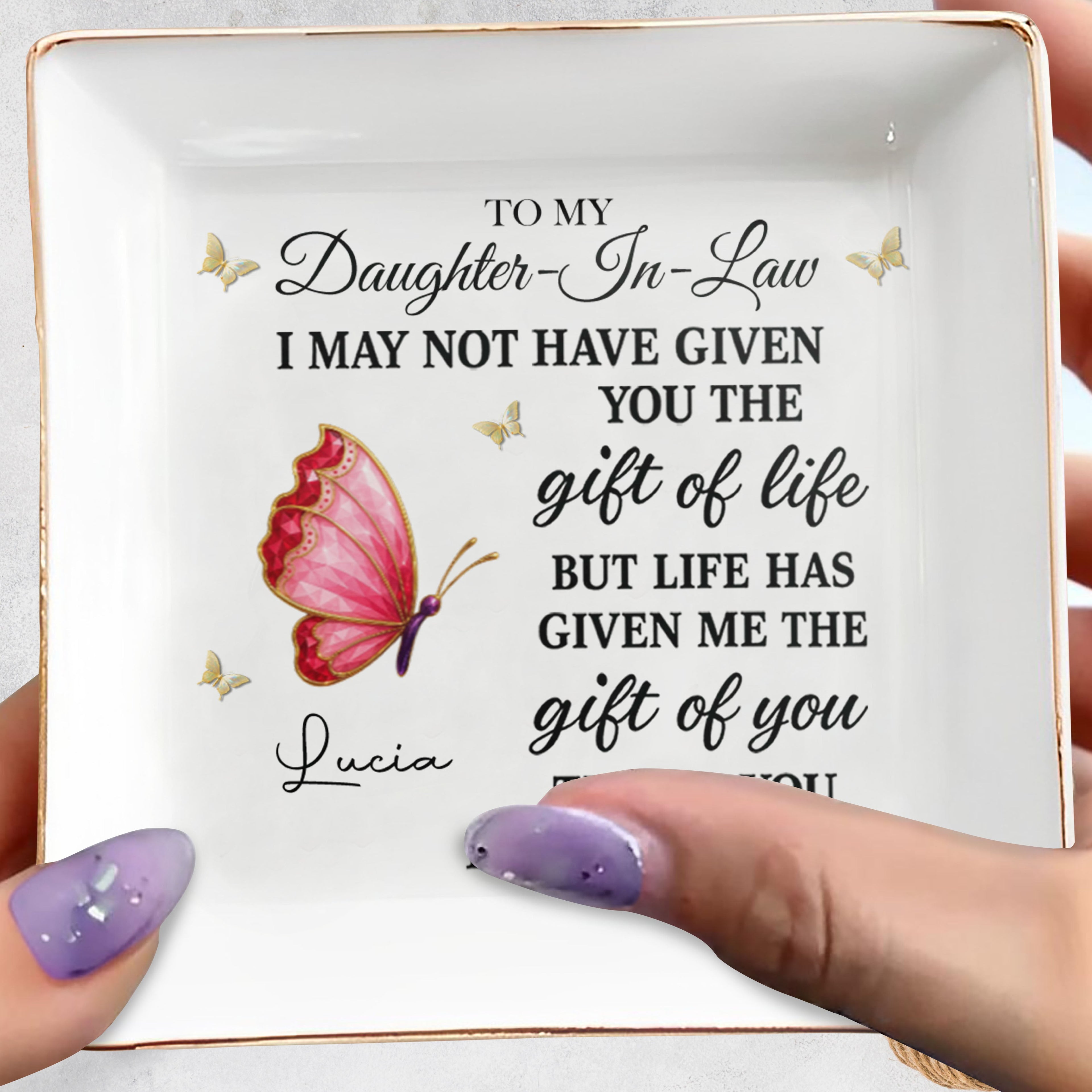 Personalized Jewelry Dish Custom Gift for Daughter-in-Law Jewelry Dish GradoCreations