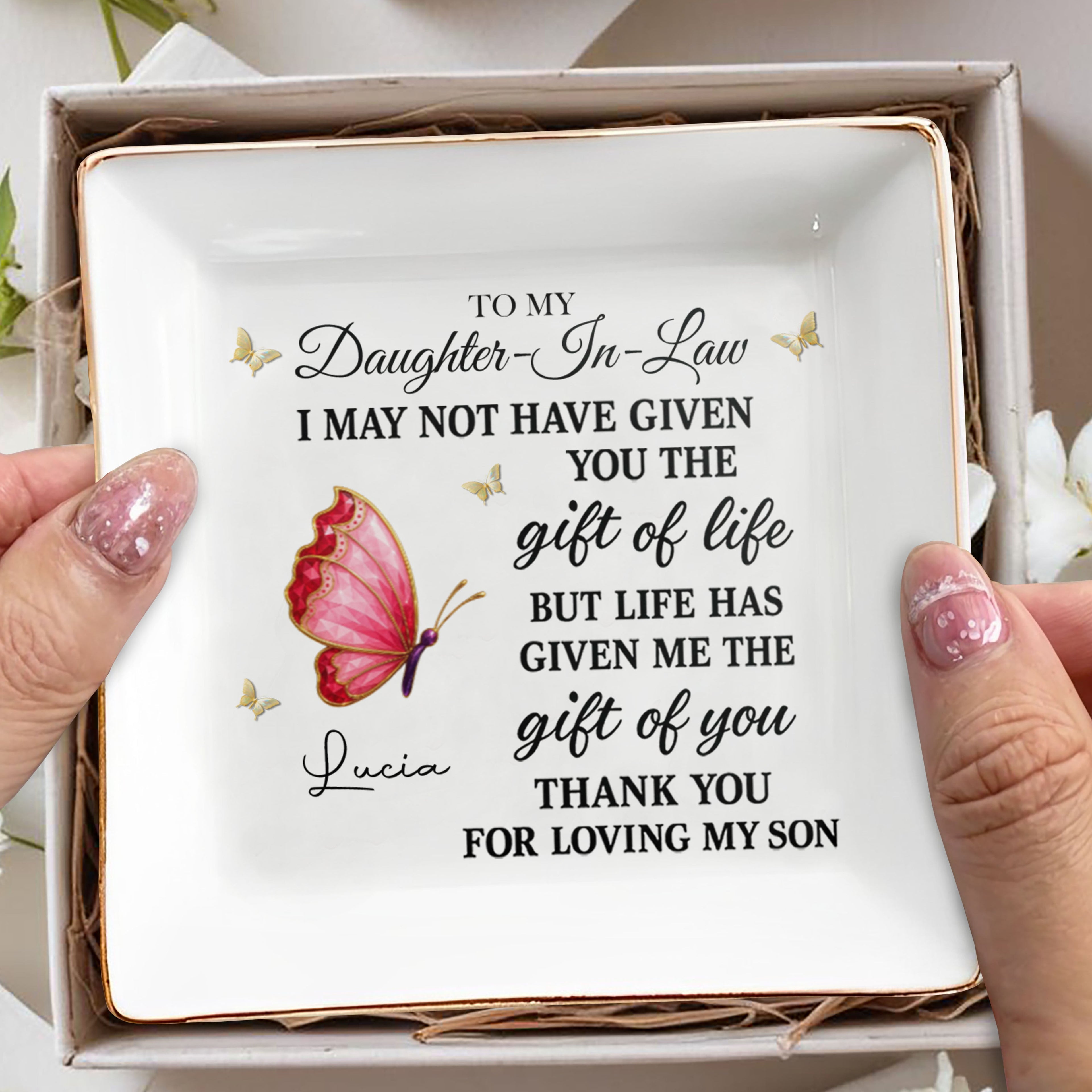 Personalized Jewelry Dish Custom Gift for Daughter-in-Law Jewelry Dish GradoCreations