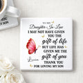 Personalized Square Ceramic Coaster Custom Gift for Daughter-in-Law Square Ceramic Coaster GradoCreations