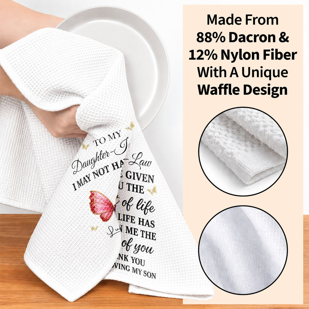 Personalized Kitchen Towel Custom Gift for Daughter-in-Law Butterfly Kitchen Towel GradoCreations