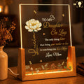 Personalized Acrylic Night Light with Wooden Base for Daughter-in-Law Wood and Acrylic Night Light GradoCreations