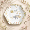 Personalized Hexagonal Ceramic Jewelry Dish Custom Gift for Daughter-in-Law Jewelry Dish GradoCreations