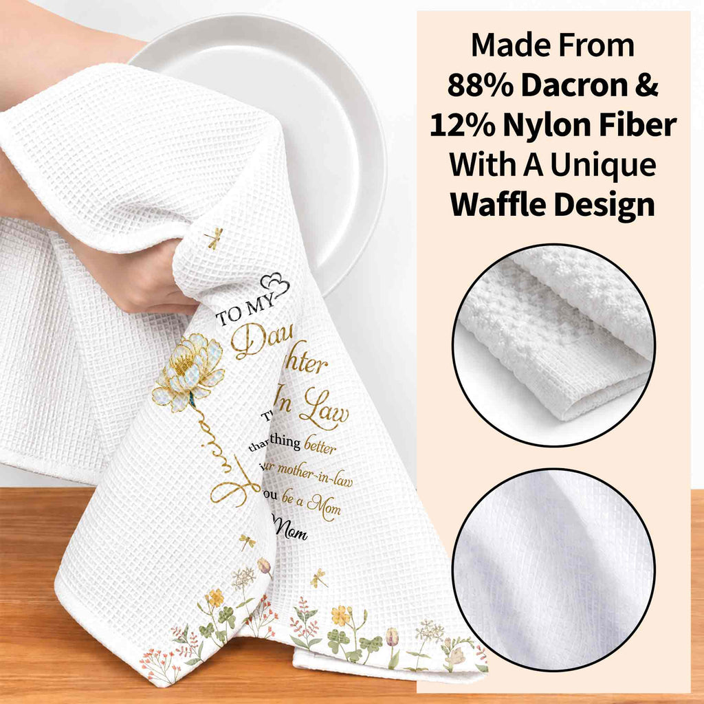 Personalized Birth Month Flowers Kitchen Towel Gift for Daughter-in-Law Kitchen Towel GradoCreations