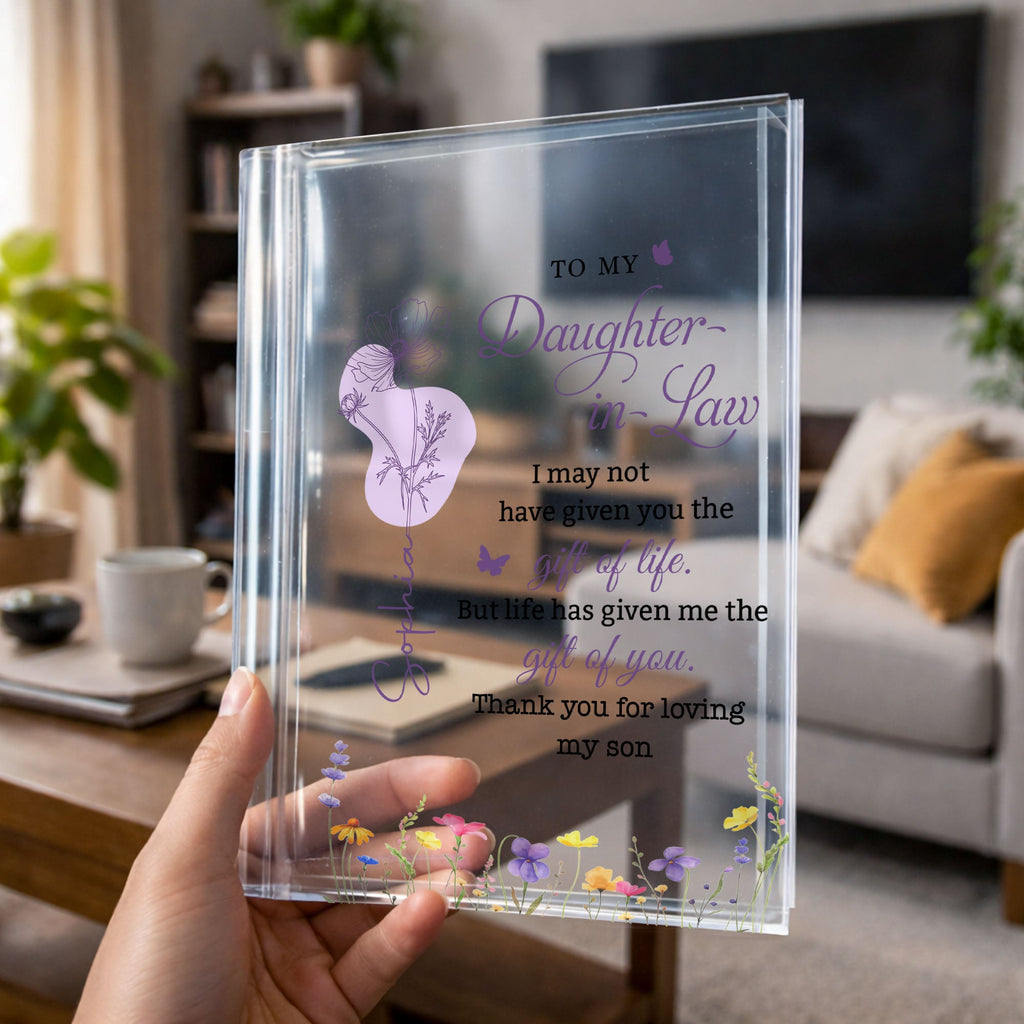 Personalized Acrylic Book Vase Custom Gift for Daughter-in-Law Acrylic Book Vase GradoCreations