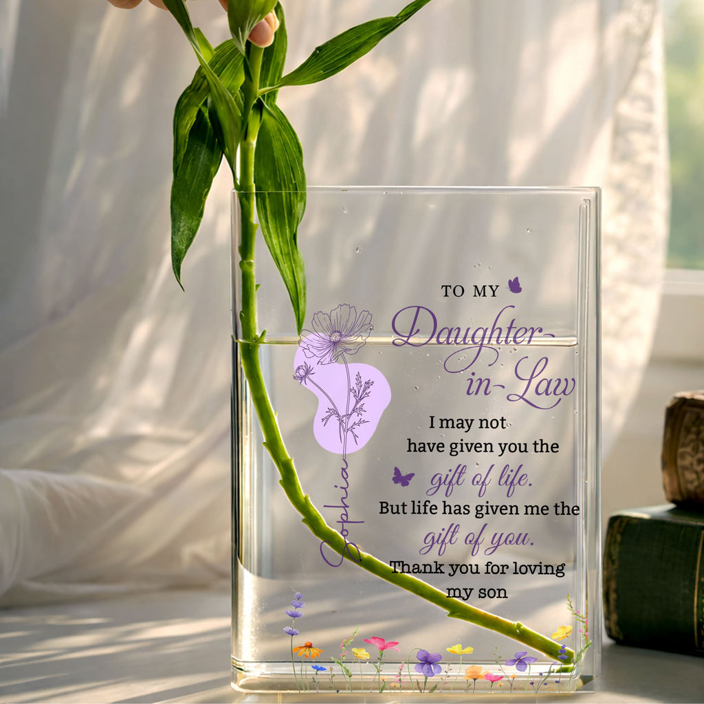 Personalized Acrylic Book Vase Custom Gift for Daughter-in-Law Acrylic Book Vase GradoCreations