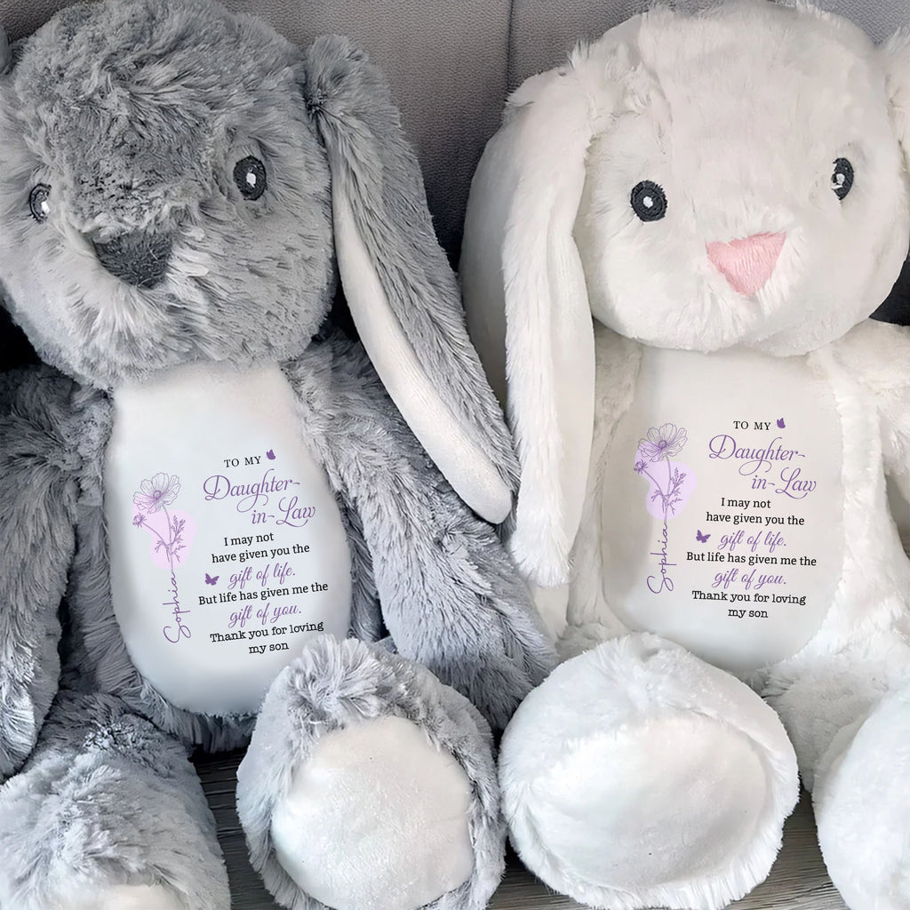 Personalized Plush Bunny Stuffed Animal Gift for Daughter-in-Law Stuffed Bunny GradoCreations