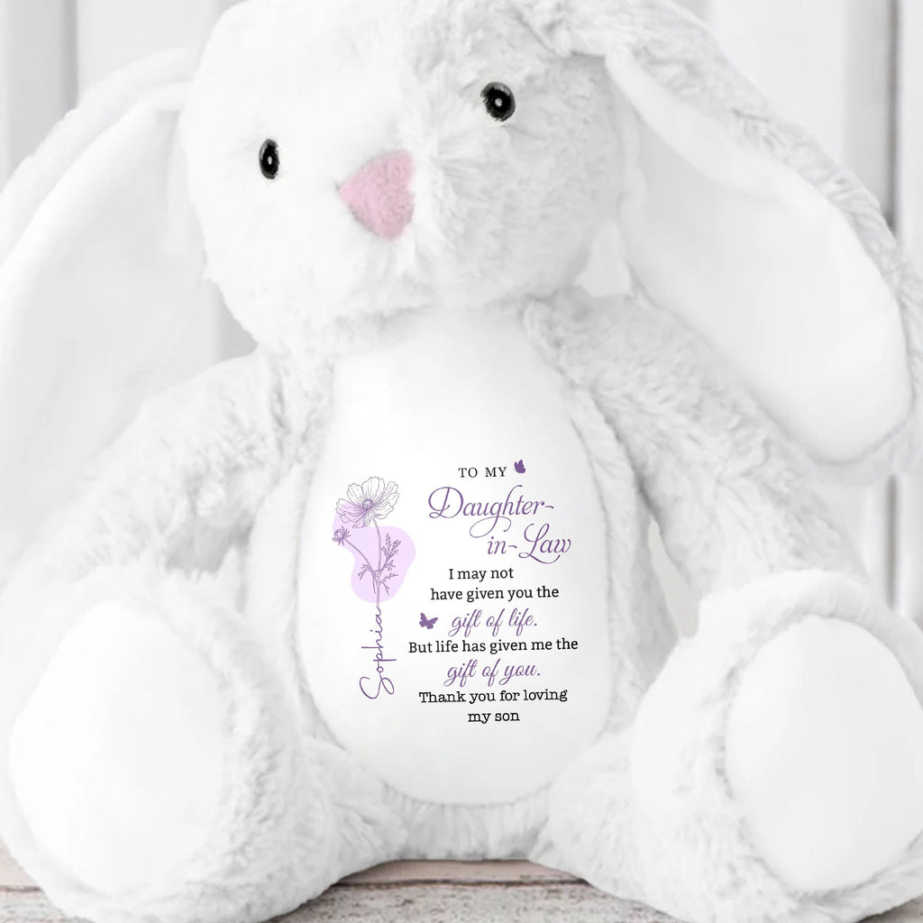 Personalized Plush Bunny Stuffed Animal Gift for Daughter-in-Law Stuffed Bunny GradoCreations