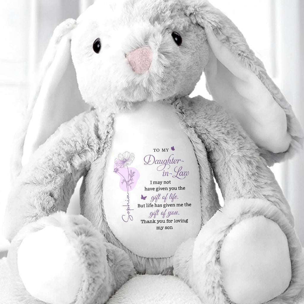 Personalized Plush Bunny Stuffed Animal Gift for Daughter-in-Law Stuffed Bunny GradoCreations