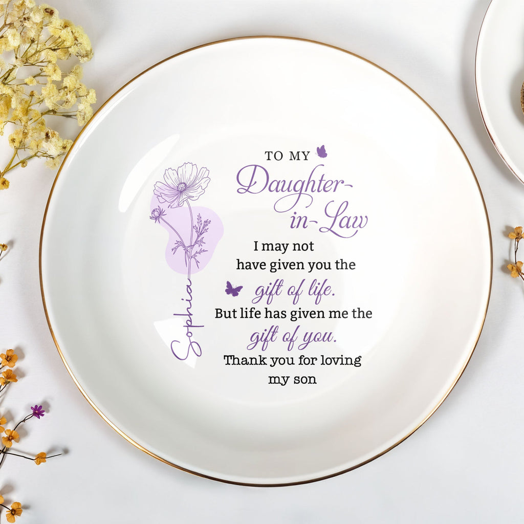 Personalized Ceramic Jewelry Dish for Daughter-in-Law Gift Jewelry Dish GradoCreations