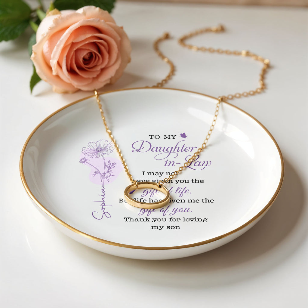 Personalized Ceramic Jewelry Dish for Daughter-in-Law Gift Jewelry Dish GradoCreations