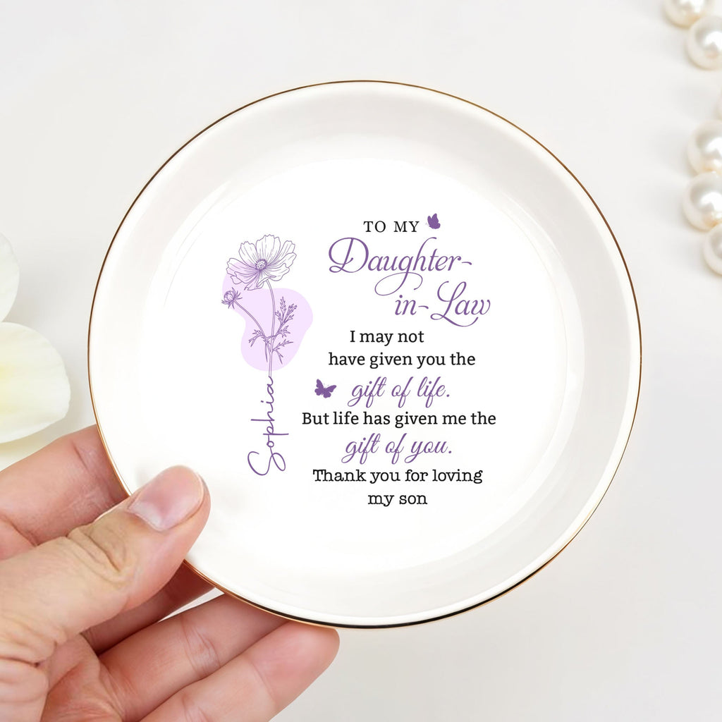 Personalized Ceramic Jewelry Dish for Daughter-in-Law Gift Jewelry Dish GradoCreations