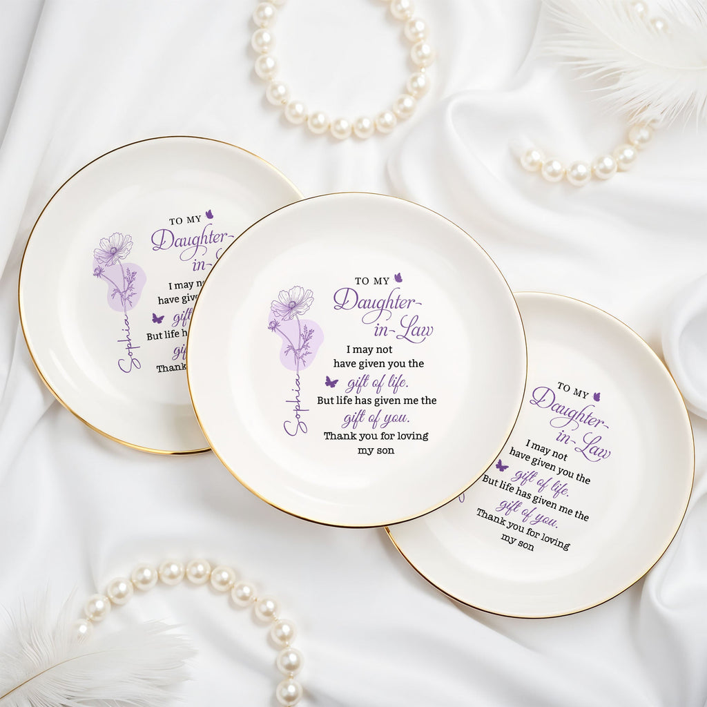 Personalized Ceramic Jewelry Dish for Daughter-in-Law Gift Jewelry Dish GradoCreations