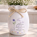 Personalized Ribbon Tie Flower Vase Custom Name for Daughter-in-Law Gift Ribbon Tie Ceramic Flower Vase GradoCreations