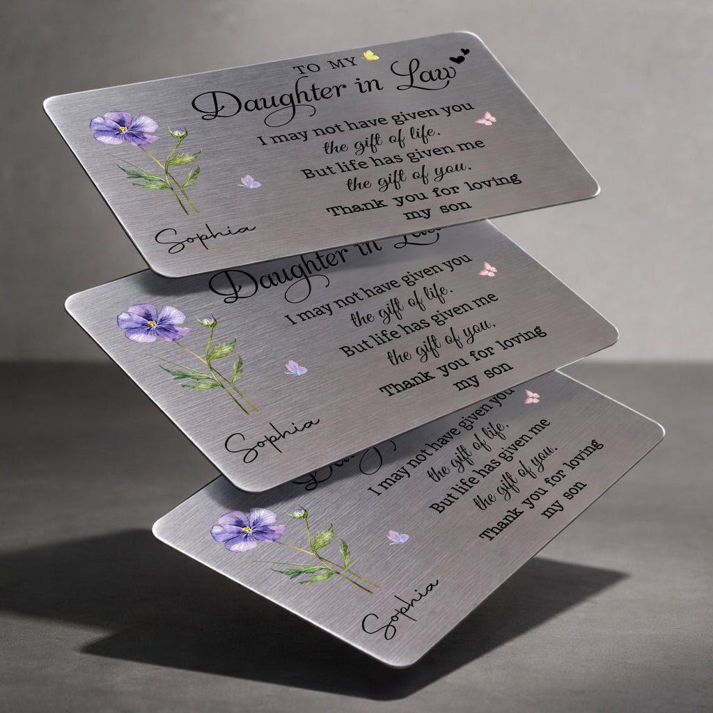 Personalized Aluminum Wallet Card Gift for Daughter-In-Law Wallet Card GradoCreations