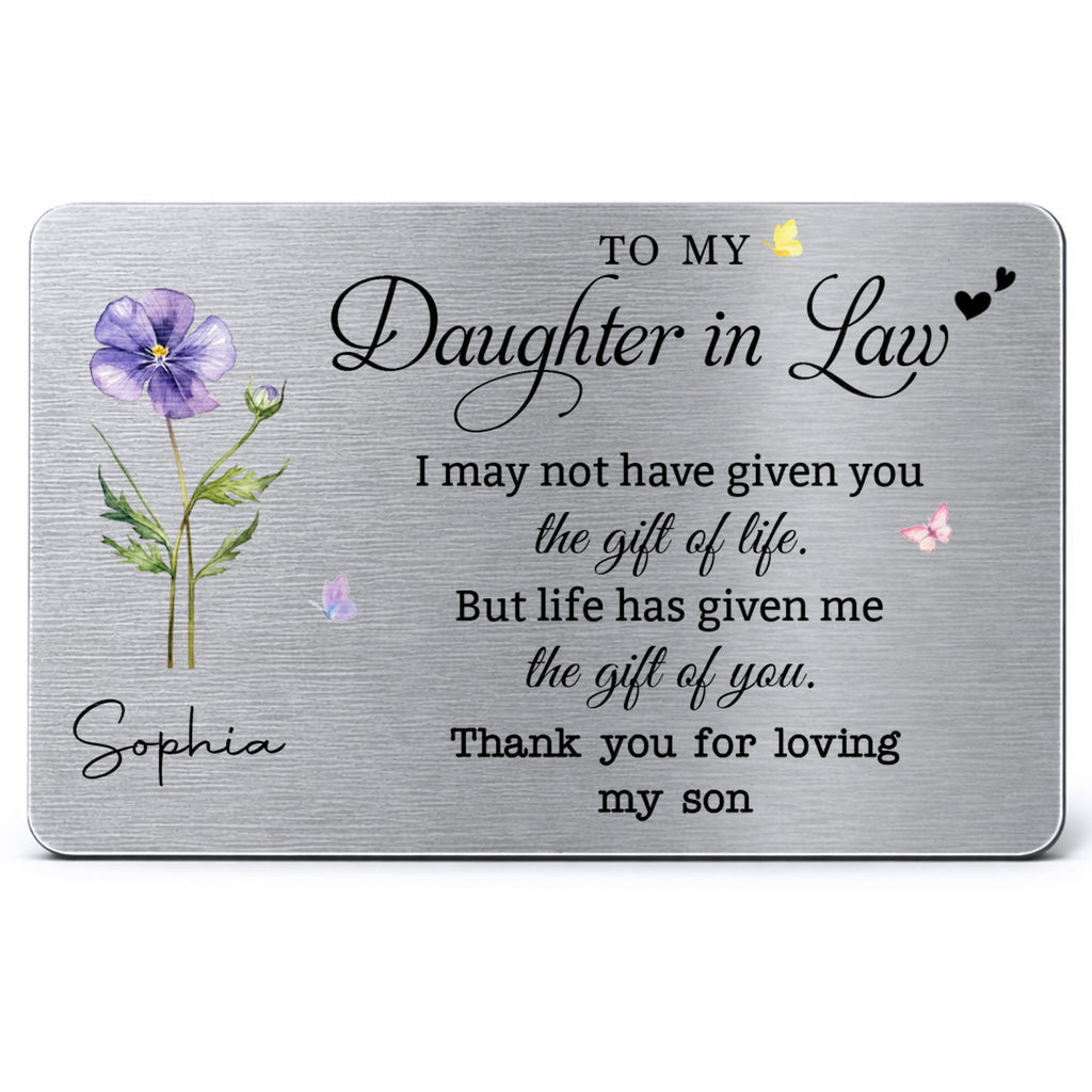 Personalized Aluminum Wallet Card Gift for Daughter-In-Law Wallet Card GradoCreations