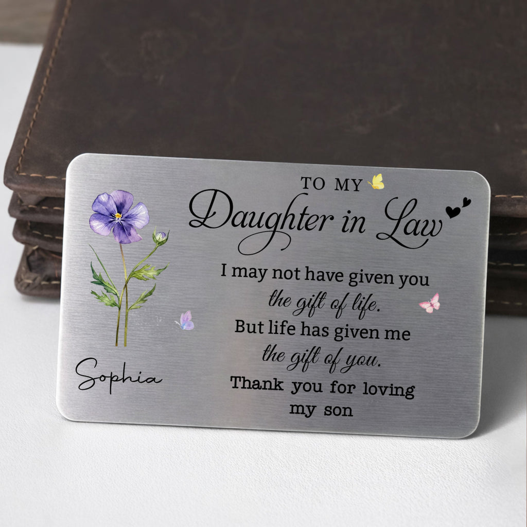 Personalized Aluminum Wallet Card Gift for Daughter-In-Law Wallet Card GradoCreations