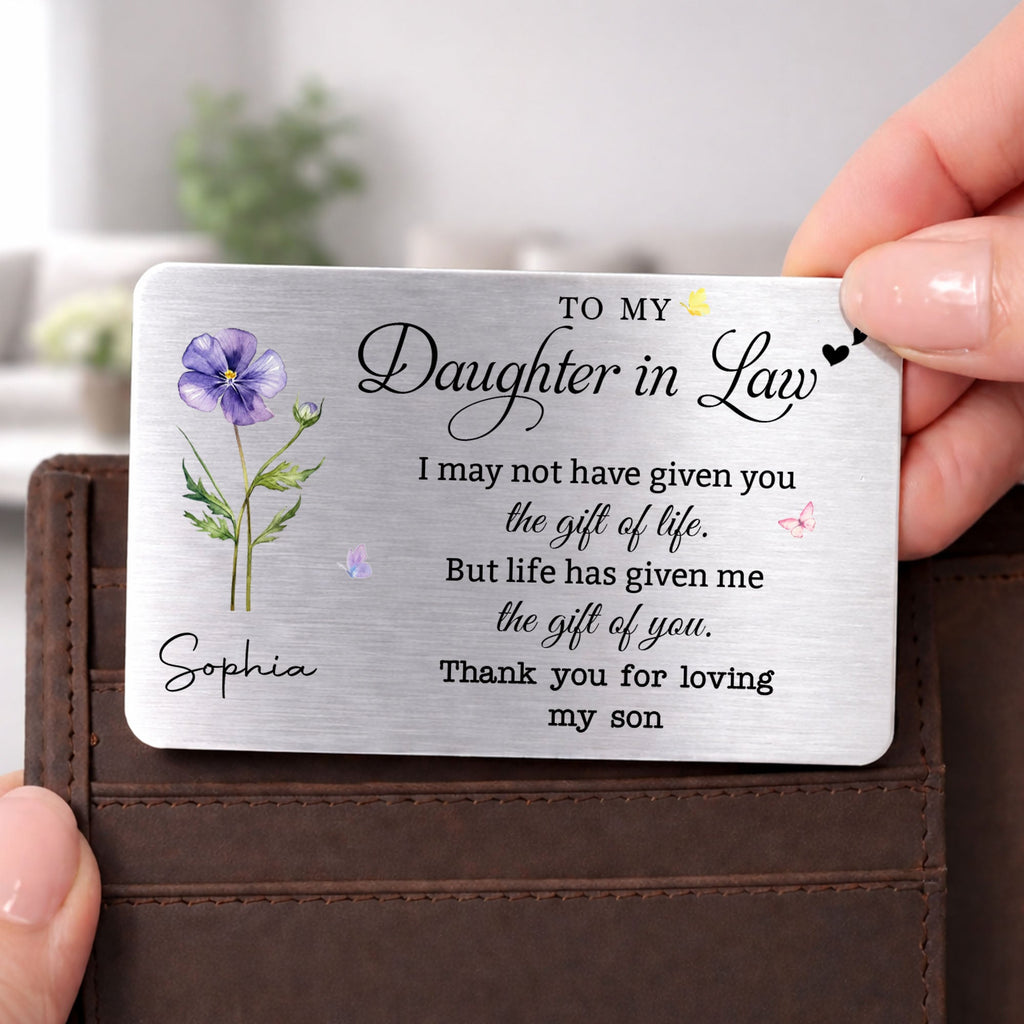 Personalized Aluminum Wallet Card Gift for Daughter-In-Law Wallet Card GradoCreations