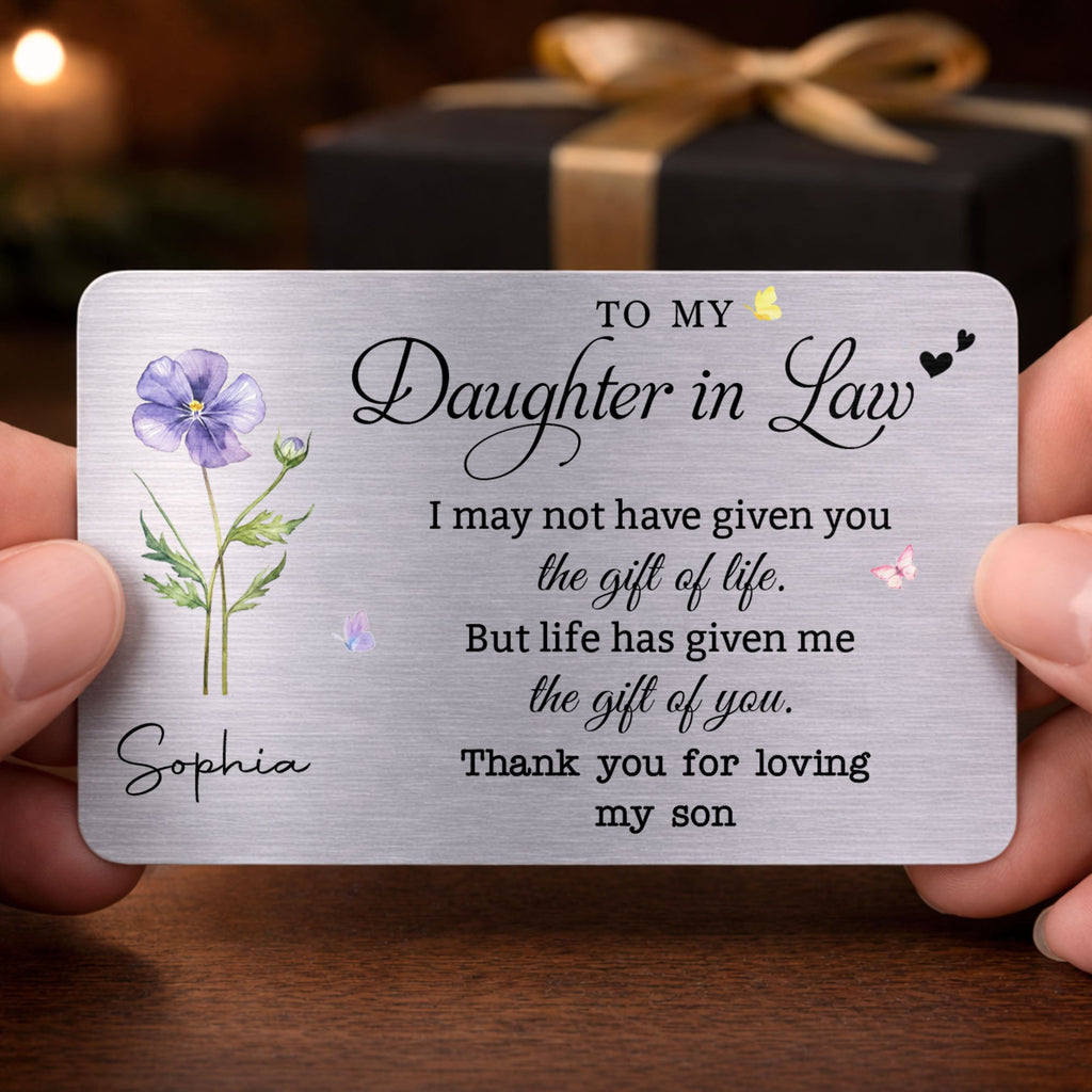 Personalized Aluminum Wallet Card Gift for Daughter-In-Law Wallet Card GradoCreations