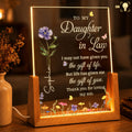 Personalized Acrylic Night Light with Wooden Base for Daughter-in-Law Gift Wood and Acrylic Night Light GradoCreations