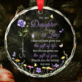 Personalized Birth Month Flower Glass Ornament for Daughter-in-Law Gift Glass Circle Ornament GradoCreations