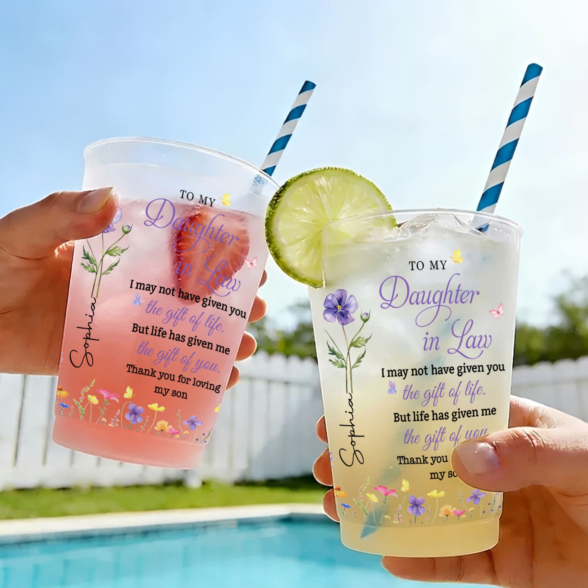 Personalized Frosted Cups Custom Name Gift for Daughter-in-Law Frosted Cups GradoCreations