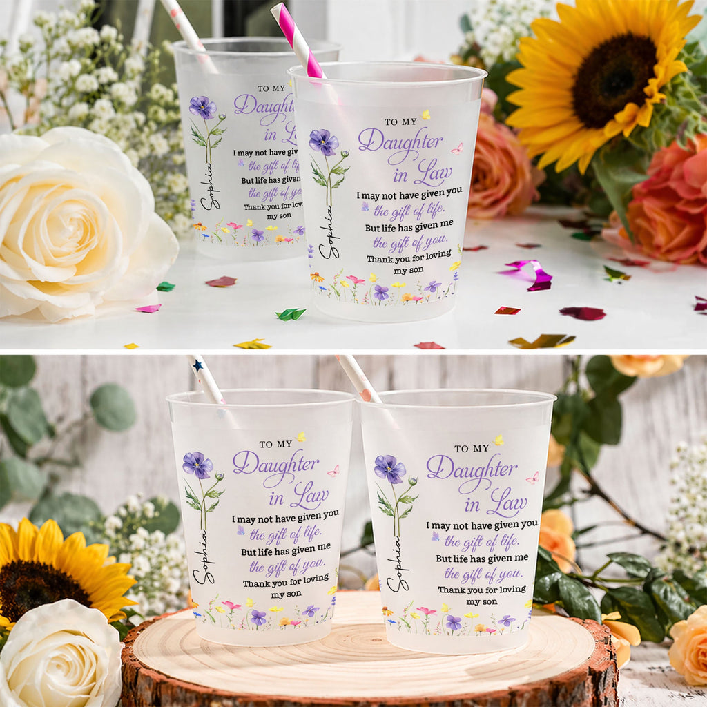 Personalized Frosted Cups Custom Name Gift for Daughter-in-Law Frosted Cups GradoCreations