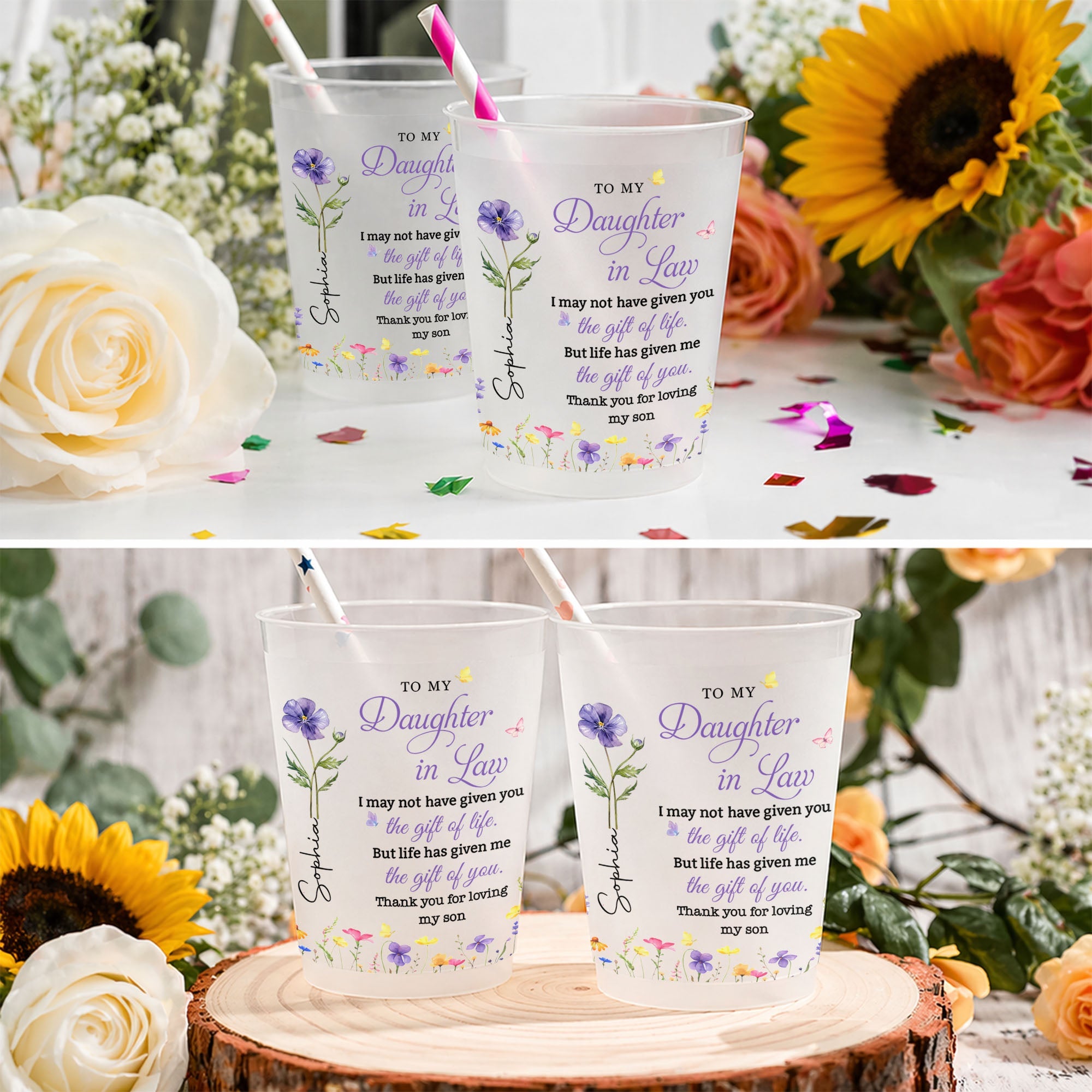 Personalized Frosted Cups Custom Name Gift for Daughter-in-Law Frosted Cups GradoCreations