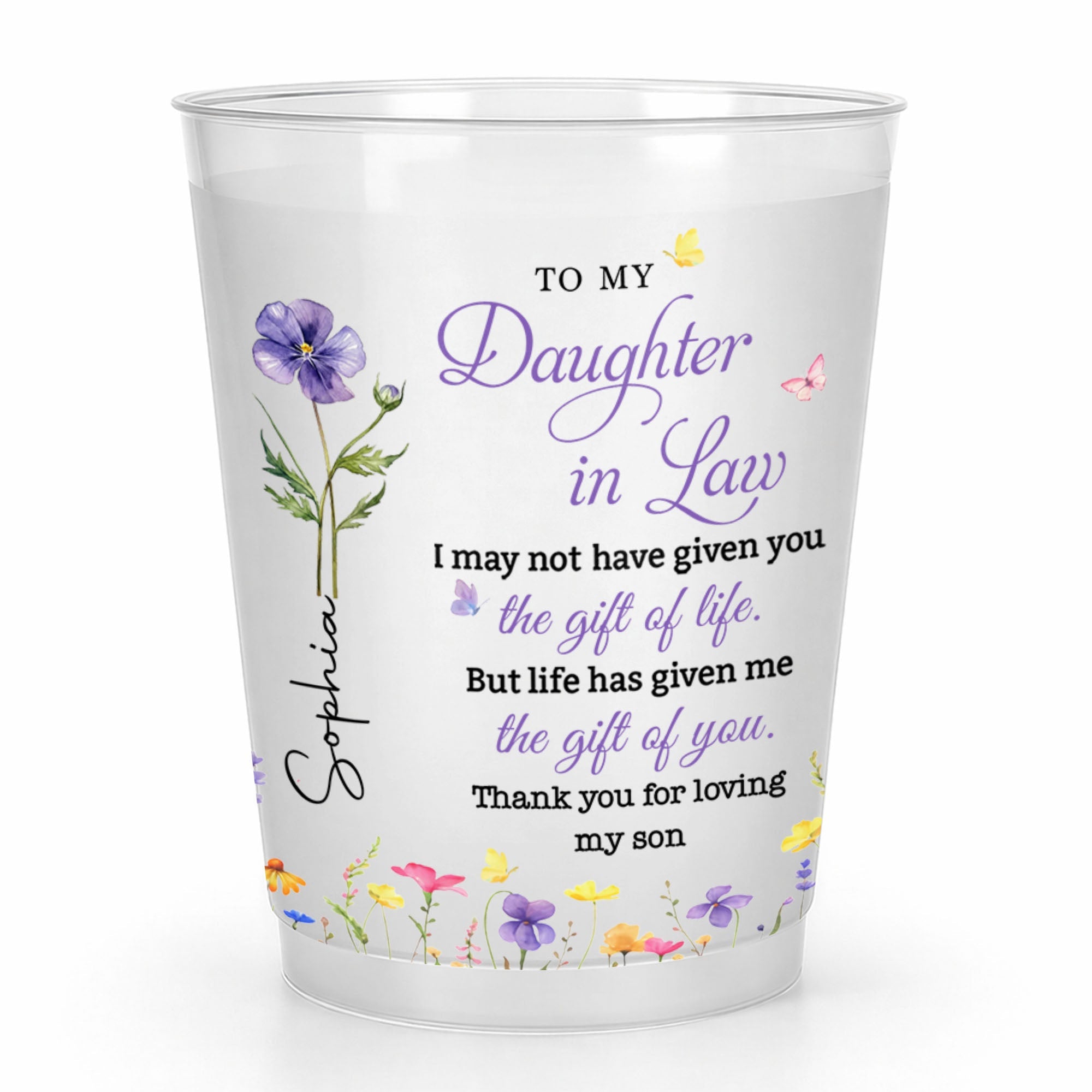 Personalized Frosted Cups Custom Name Gift for Daughter-in-Law Frosted Cups GradoCreations