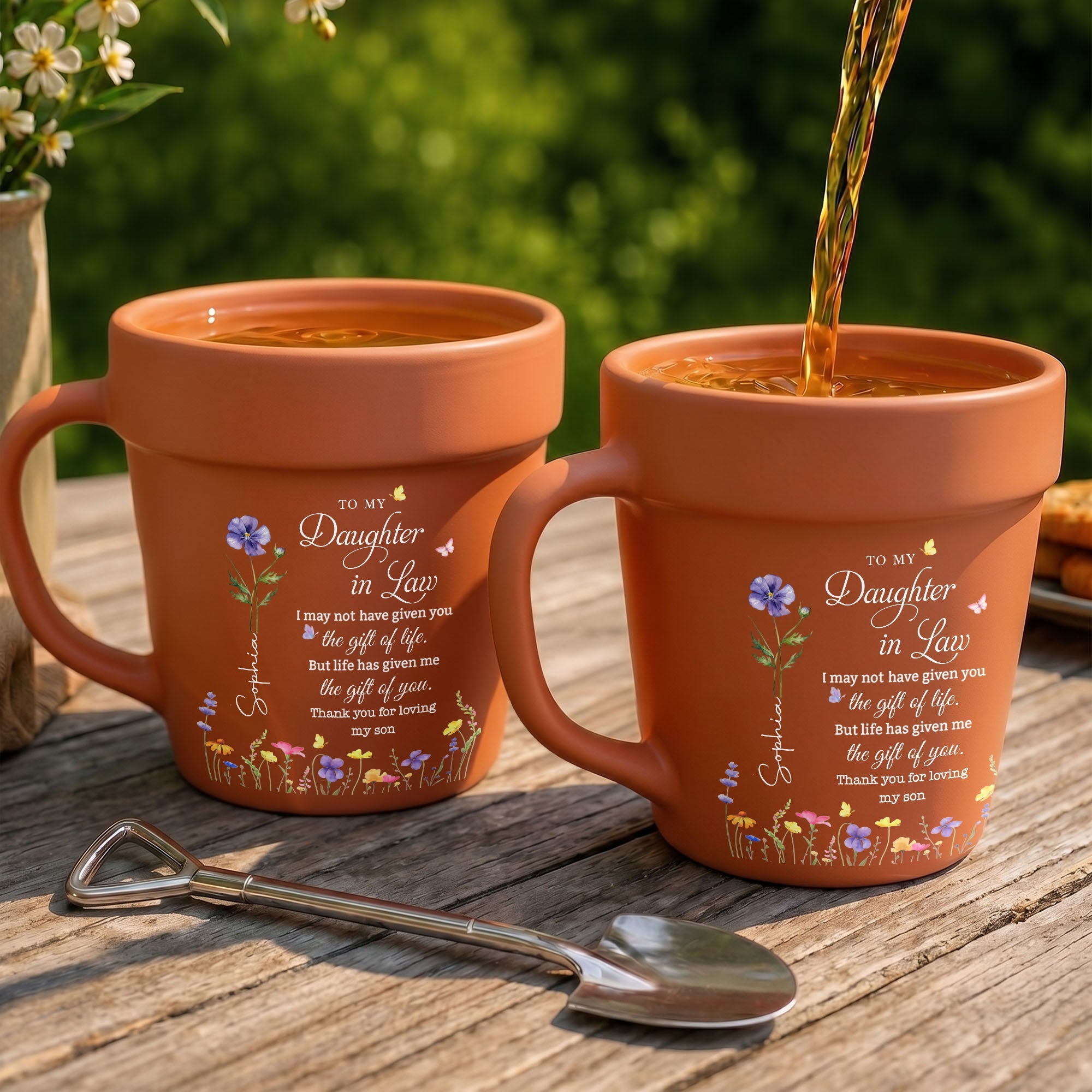 Personalized Plant Pot Ceramic Mug Custom Gift for Daughter-in-Law Plant Pot Ceramic Mug GradoCreations