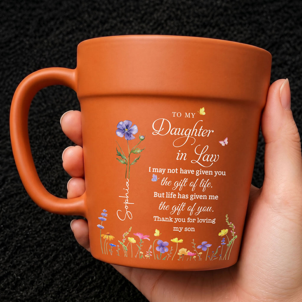 Personalized Plant Pot Ceramic Mug Custom Gift for Daughter-in-Law Plant Pot Ceramic Mug GradoCreations