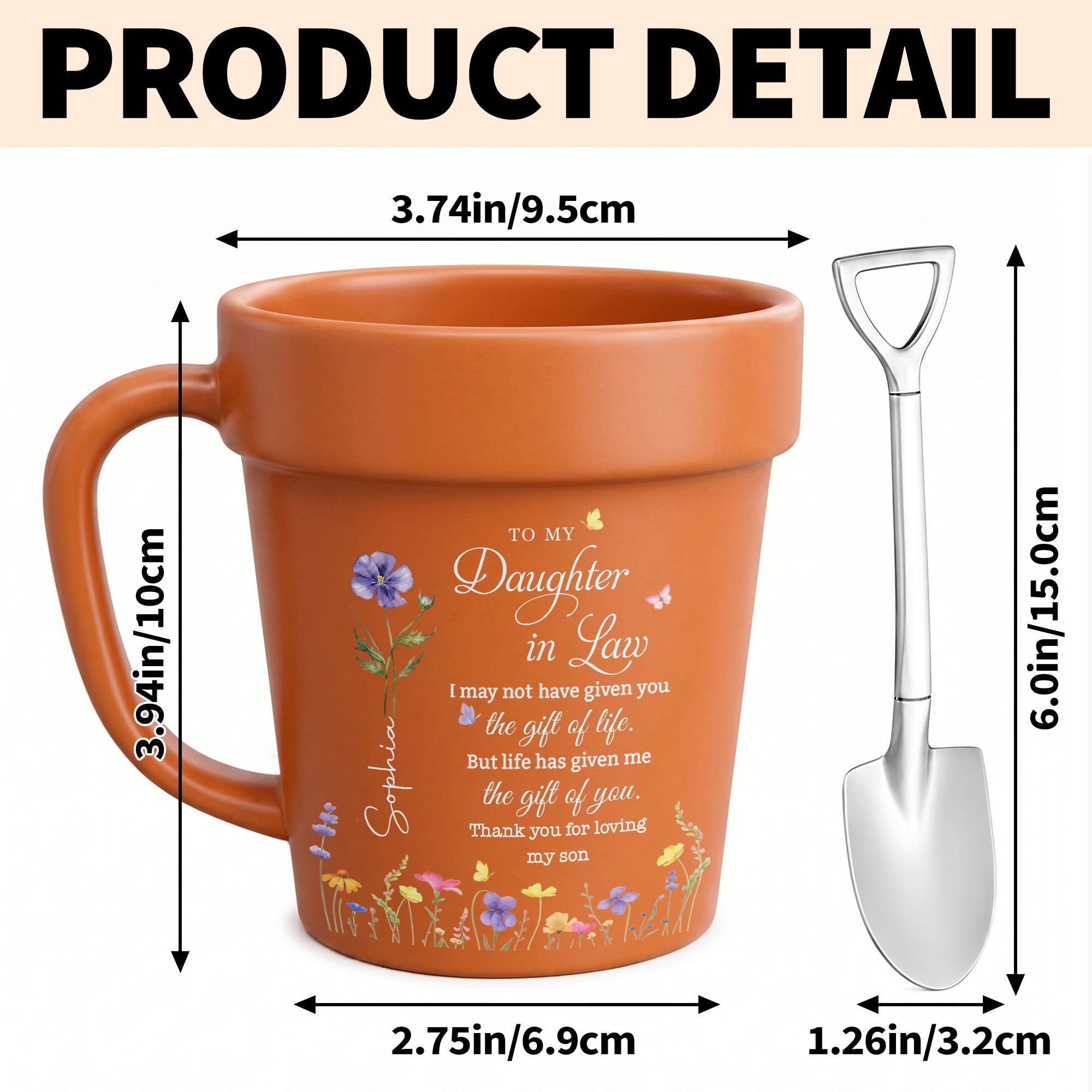 Personalized Plant Pot Ceramic Mug Custom Gift for Daughter-in-Law Plant Pot Ceramic Mug GradoCreations