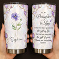 Personalized Custom Tumblers with Birth Month Flowers Gift for Daughter In Law Tumbler GradoCreations