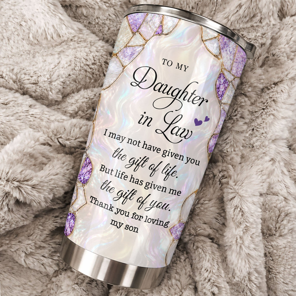 Personalized Custom Tumblers with Birth Month Flowers Gift for Daughter In Law Tumbler GradoCreations