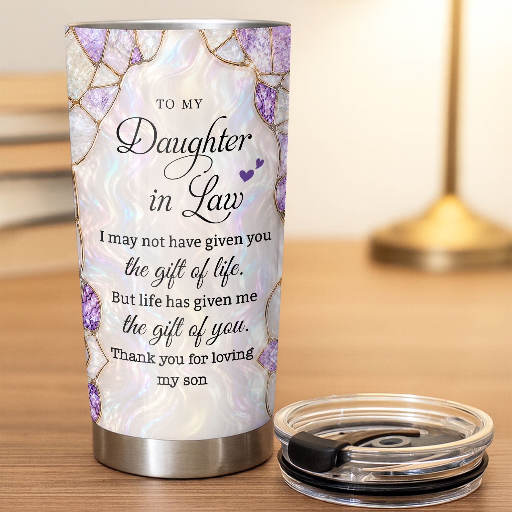 Personalized Custom Tumblers with Birth Month Flowers Gift for Daughter In Law Tumbler GradoCreations