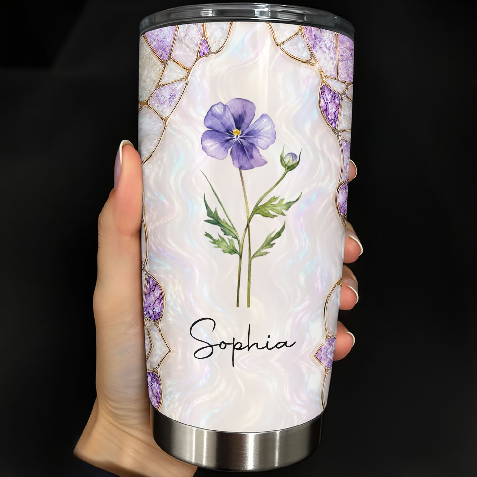 Personalized Custom Tumblers with Birth Month Flowers Gift for Daughter In Law Tumbler GradoCreations