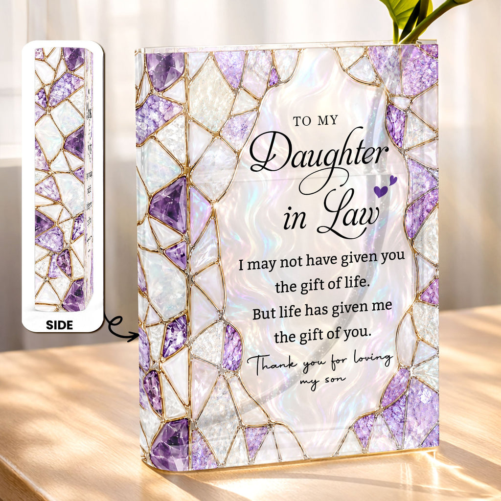 Personalized Acrylic Book Vase Custom Gift for Daughter-In-Law Acrylic Book Vase GradoCreations