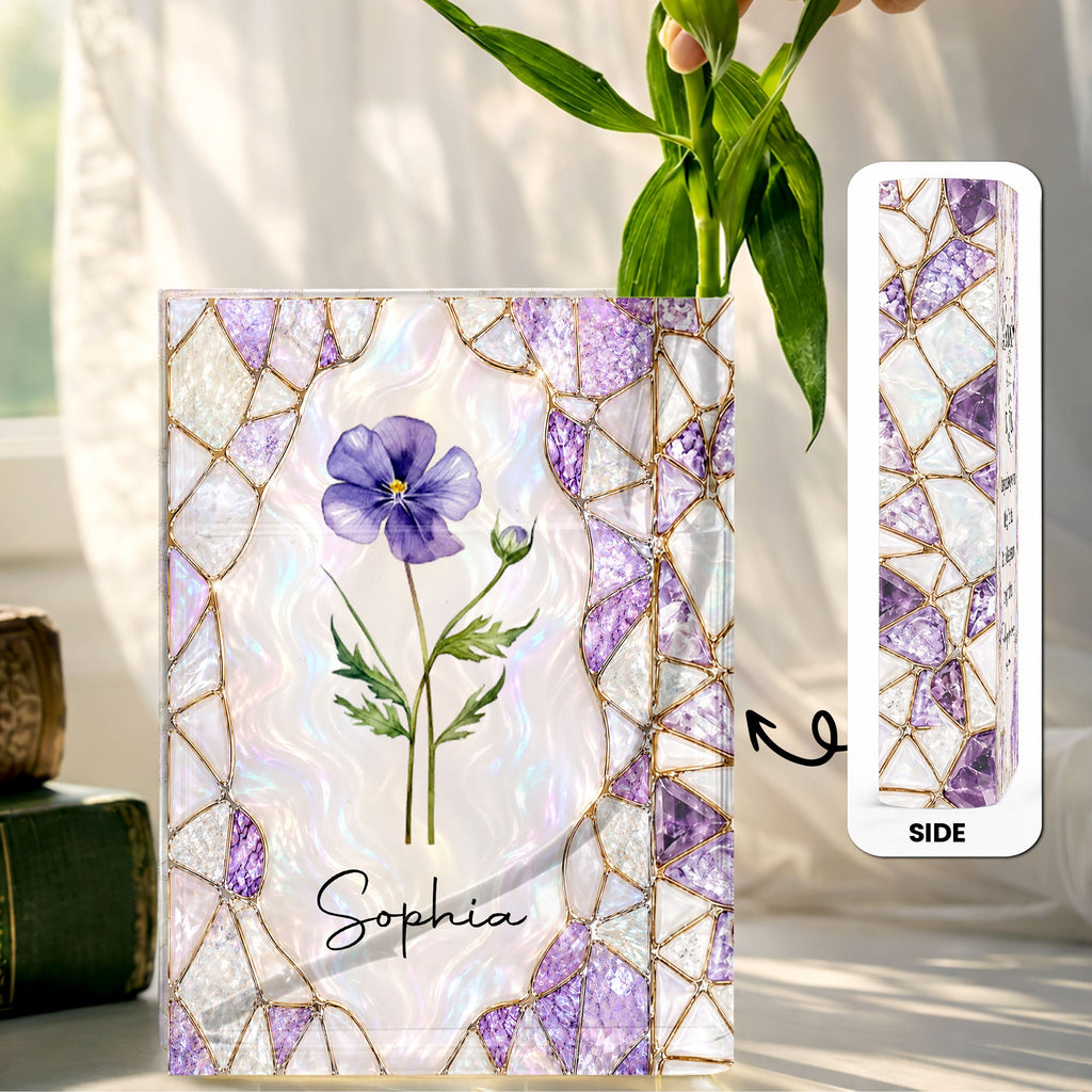 Personalized Acrylic Book Vase Custom Gift for Daughter-In-Law Acrylic Book Vase GradoCreations