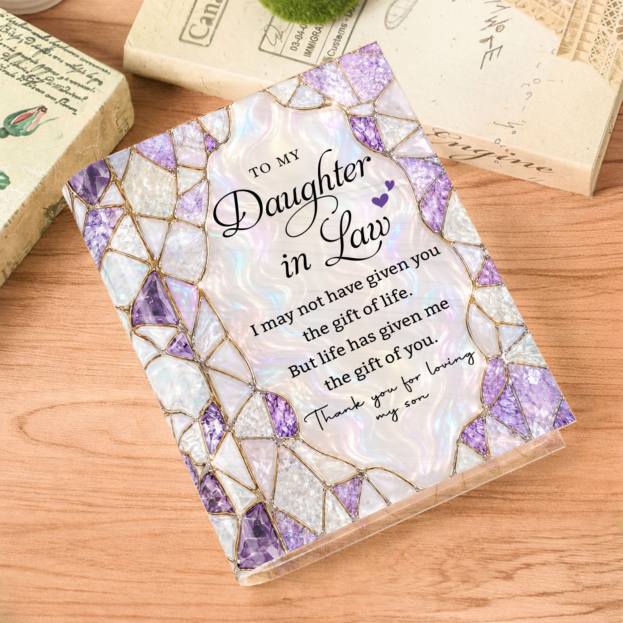 Personalized Acrylic Book Vase Custom Gift for Daughter-In-Law Acrylic Book Vase GradoCreations