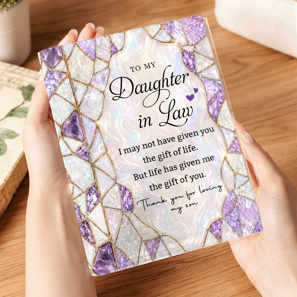 Personalized Acrylic Book Vase Custom Gift for Daughter-In-Law Acrylic Book Vase GradoCreations