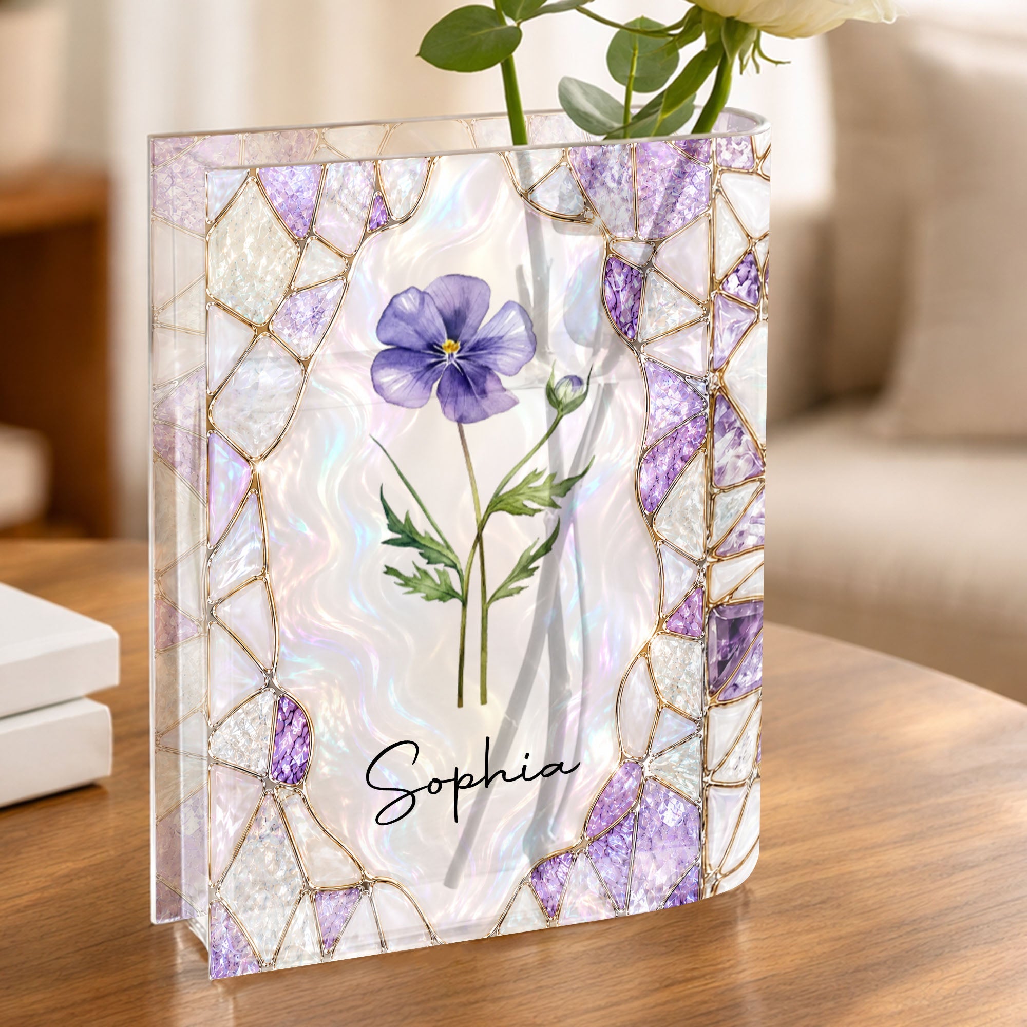 Personalized Acrylic Book Vase Custom Gift for Daughter-In-Law Acrylic Book Vase GradoCreations