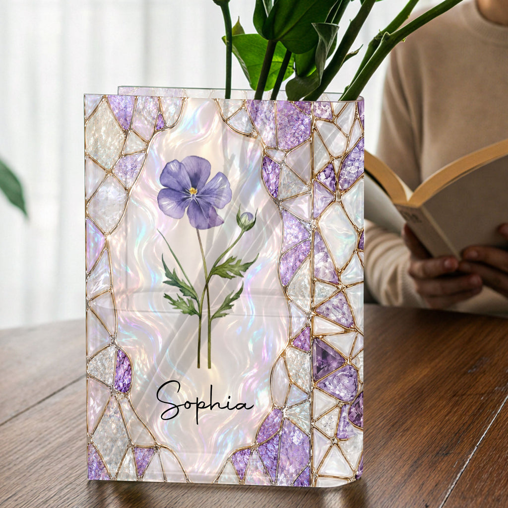Personalized Acrylic Book Vase Custom Gift for Daughter-In-Law Acrylic Book Vase GradoCreations