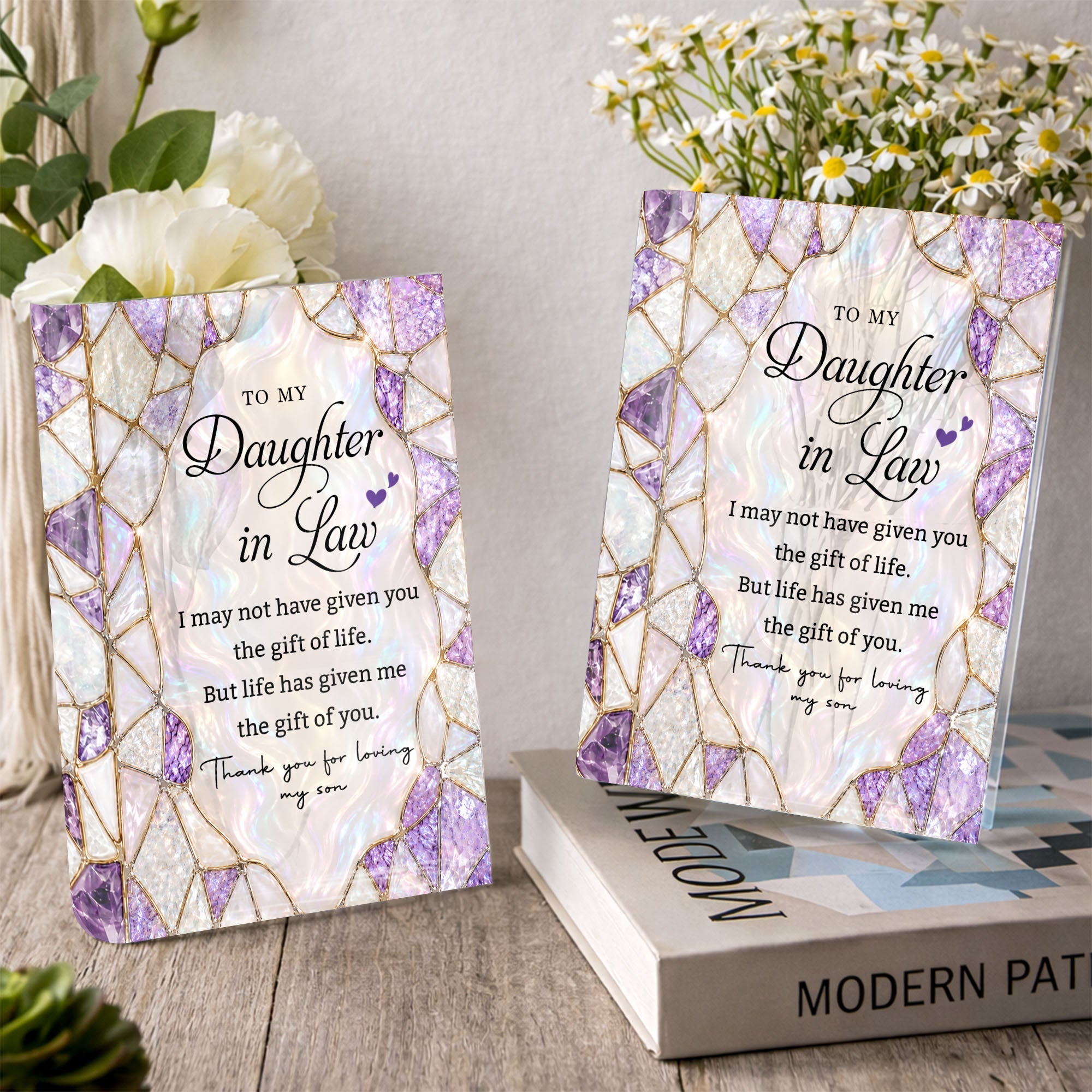 Personalized Acrylic Book Vase Custom Gift for Daughter-In-Law Acrylic Book Vase GradoCreations