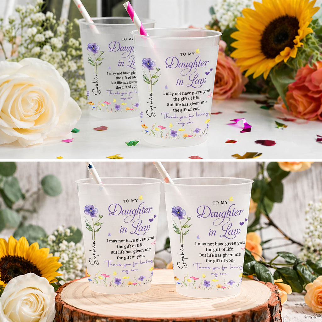 Personalized Frosted Cups Custom Name Gift for Daughter-in-Law Frosted Cups GradoCreations