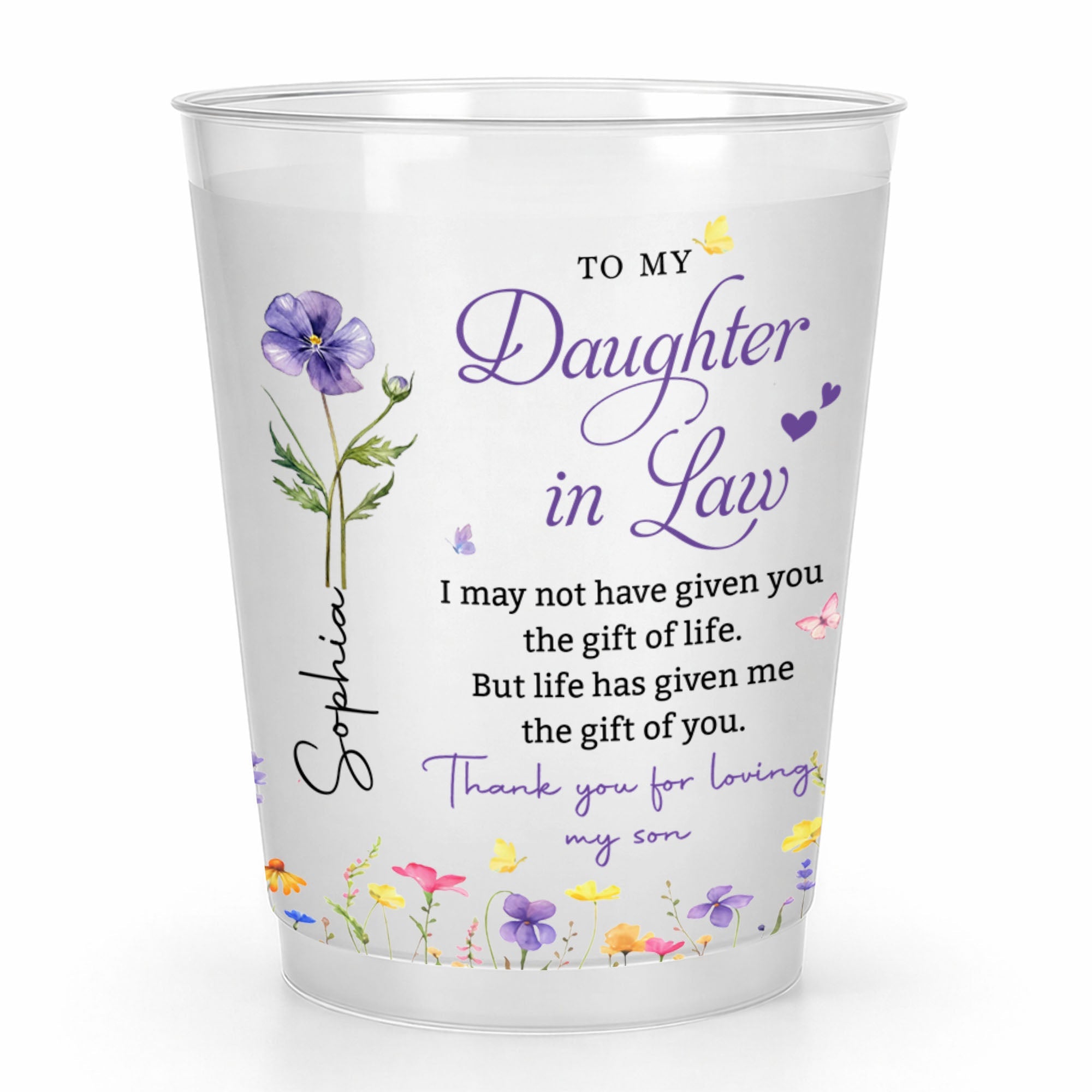 Personalized Frosted Cups Custom Name Gift for Daughter-in-Law Frosted Cups GradoCreations