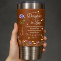 Personalized Leather Tumbler Custom Birth Month Flowers Gift for Daughter-In-Law Leather Tumbler GradoCreations