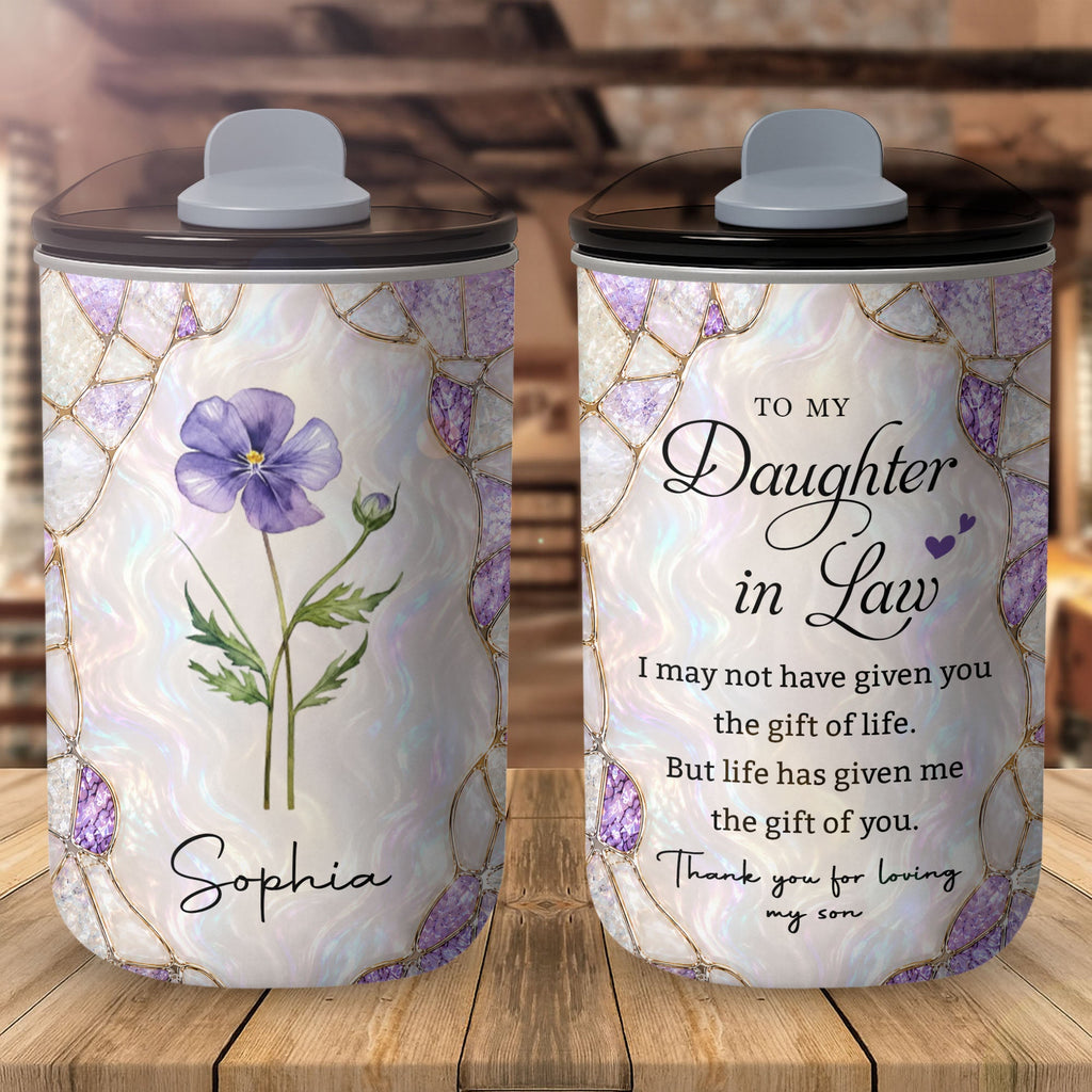 Personalized Birth Flower Tumbler Custom 10oz Gift for Daughter-in-Law 10oz tumbler GradoCreations