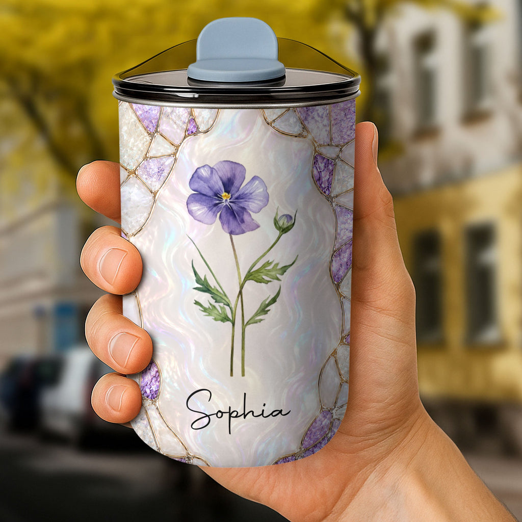 Personalized Birth Flower Tumbler Custom 10oz Gift for Daughter-in-Law 10oz tumbler GradoCreations